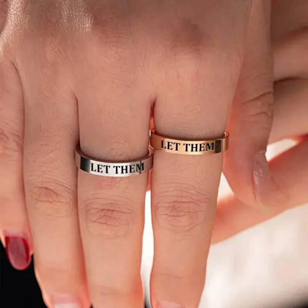 NEW Let Them ring, silver/gold let them jewelry, gift for her, motivational ring - Picture 2 of 4